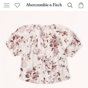 Button through puff sleeve top